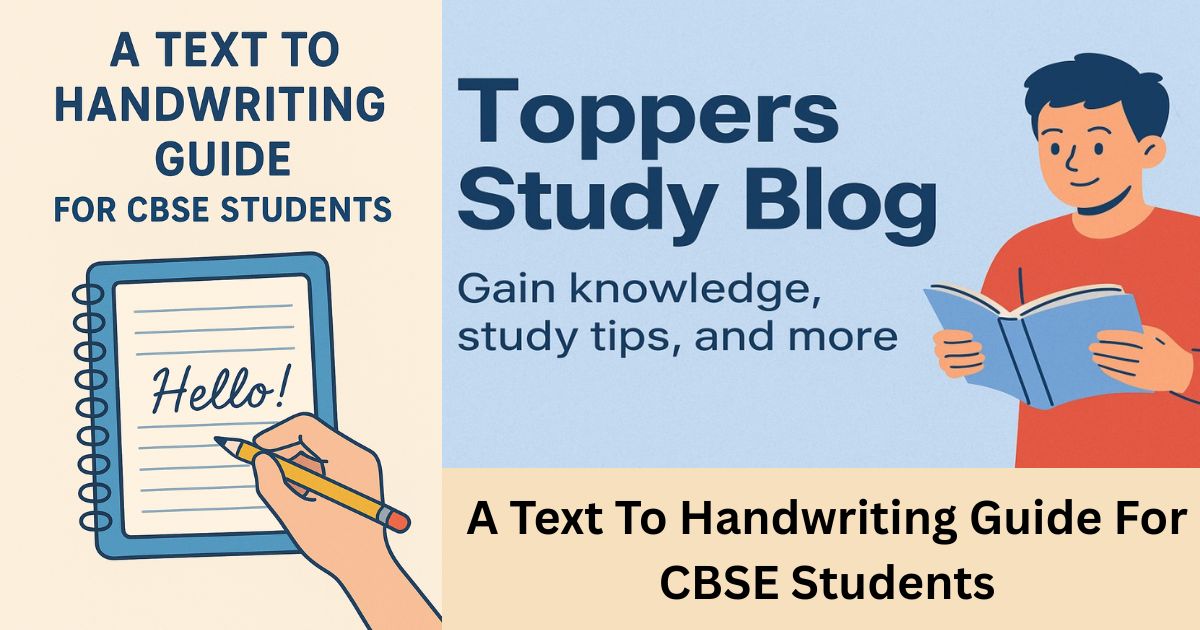 A Text To Handwriting Guide For CBSE Students