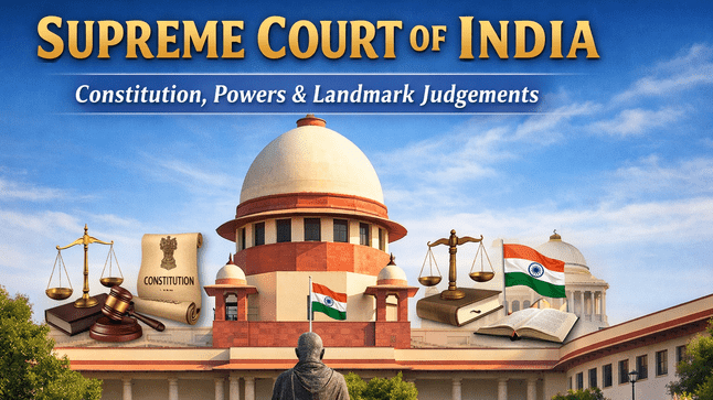 Supreme Court of India – Complete Guide for UPSC (Structure, Powers, Jurisdiction, Landmark Judgements, Basic Structure Doctrine)